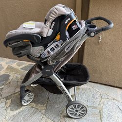 Used Chicco Bravo 3-in-1 Trio Travel System Car Seat And Stroller Combo