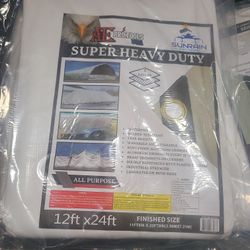 12ft × 24ft Super Heavy Duty White Tarp 