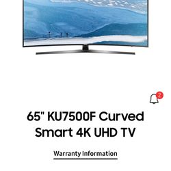 65" KU7500F Curved Smart 4K UHD TV