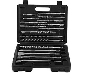 17 pcs/Set Electric Hammer Drill Bits and Chisels Set for Electric Rotary Hammers Concrete Drilling Grooving Tools