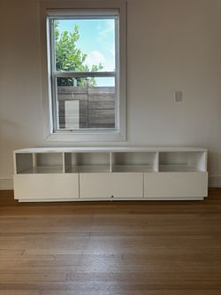 CB2 Chill 80" White High-Gloss Media Console