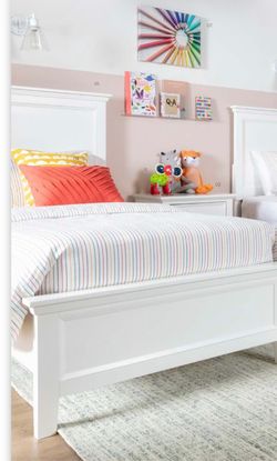 Twin Bed Frame with Box Spring and Nightstand