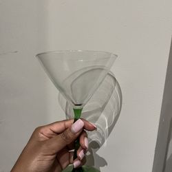 Green Stemmed Martini Glasses