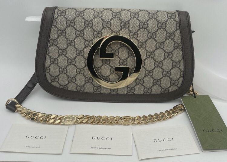 NEW GUCCI BLONDIE GG LOGO SHOULDER BAG PURSE AUTHENTIC NWT!