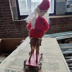 Christmas Santa On Horse Vintage
