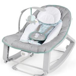 Ingenuity Keep Cozy 3-in-1 Grow with Me Vibrating Baby Bouncer, Seat & Infant to Toddler Rocker, Vibrations & -Toy Bar, 0-30 Months Up to 40 lbs (Weav