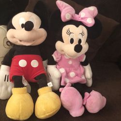Mickey And Minnie Mouse Plushies 