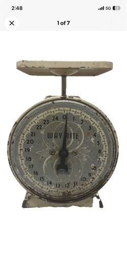 Vintage Way Rite 24 lb Kitchen Scale Working Metal Farmhouse Decor