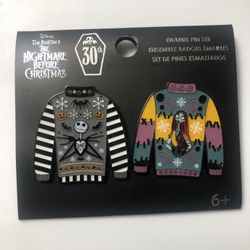Disney Loungefly Jack & Sally Pin Set
