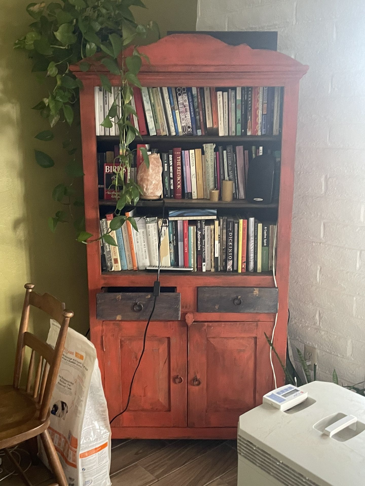 Cute Orange Hutch W/ Shelves