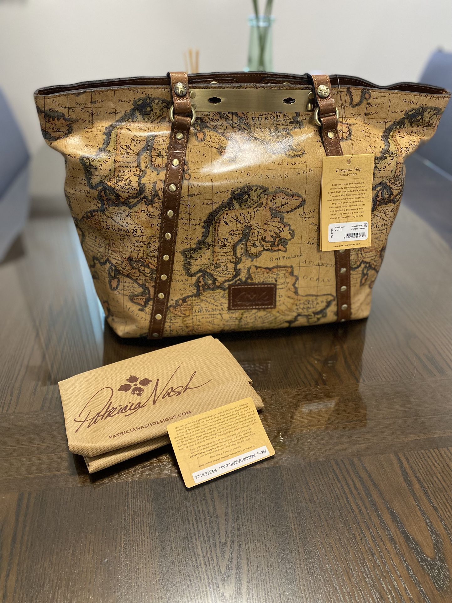 Patricia Nash European Map Benvenuto Tote