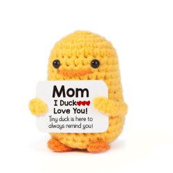 Mom I Ducking Love You Crocheted Duck