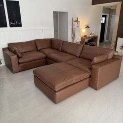 New Leather Cloud Couch Modular Sofa