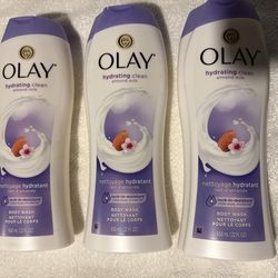 3 Full Size Olay Body Wash Almond Milk