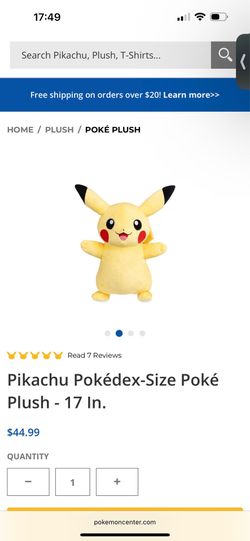 Pokemon Center PokeDex Size Pikachu Plush