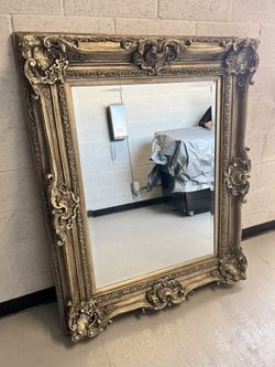 Large Antique Bevel Mirror