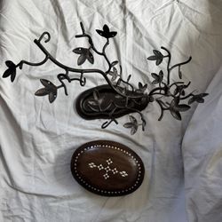 Jewelry Box And Metal Earring/Necklace Tree 