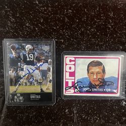 Johnny Unitas Signed / Autographed Cards 