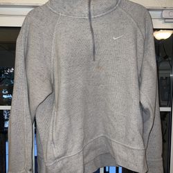 Nike Quarter Zip Grey Sweater Women Large
