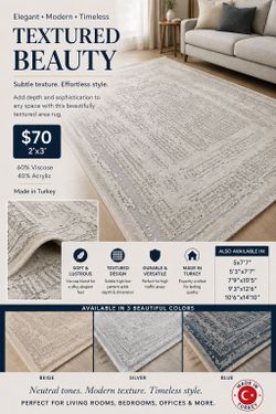 Elegant Textured Area Rug 2x3