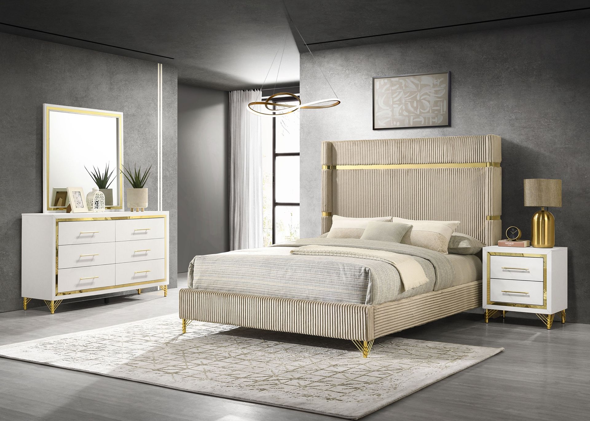 4-Pc Queen Size Bedroom Set. $53 Down Payment