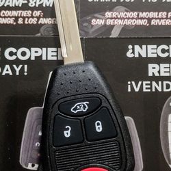 $100 in Pomona/Upland | Dodge Chrysler Jeep Head Key & Remote Copy (Liberty, Charger, Dakota, 300, Avenger, Durango, Wrangler, Patriot, Liberty)