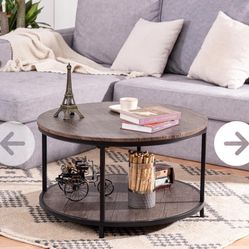 Round Coffee Table, 30" Rustic Table