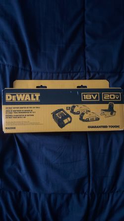 Dewalt Two 20v 2ah Max Battery And Charger Combo And 18v Adapter To Use 20v On 18v Tools