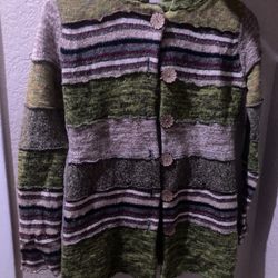Cute N Cozy Green Striped Sweater 