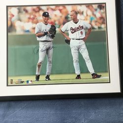 Jeter and Ripken autographed 16 x 20 framed photo