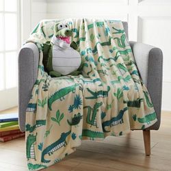 Crocodile Huggable Friend & Throw Set