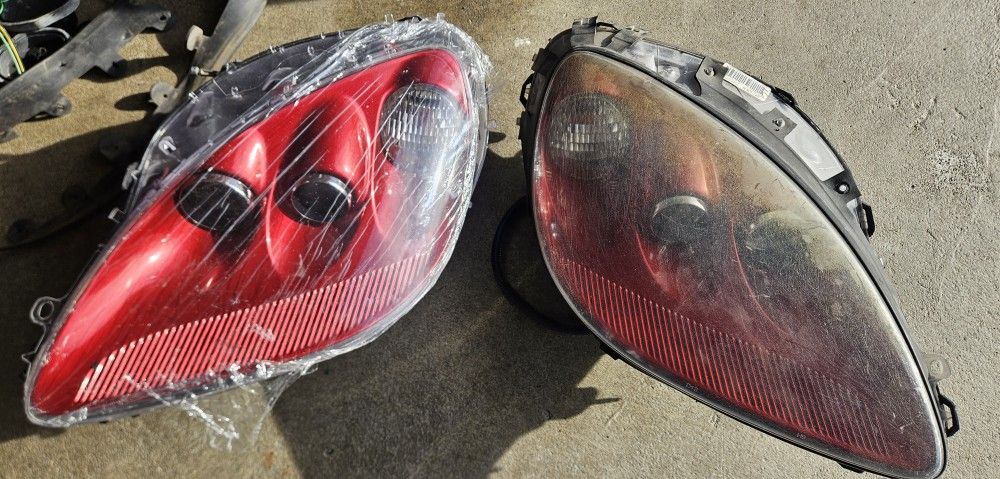 C6 Corvette Headlights Red New Lense Covers
