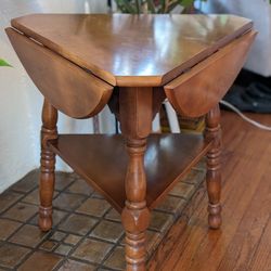 Vintage Tri-Fold Drop Leaf End Table. Made by Columbia Co.