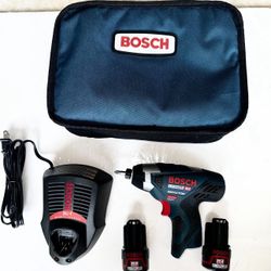 Bosch 12V   Drill Impact With 2 Batteries  &  Charger Carrying and Bag