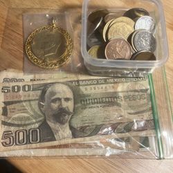 Collection of World Coins And Paper bills 