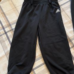 Adidas Boys/Girls Straight Elastic Waist Pull Up Baseball Pants, Black Xs