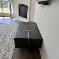 Modern Wooden Coffee Table with Metal Accent