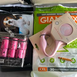 Dog Pads Dog Leash Dog Bags Lot