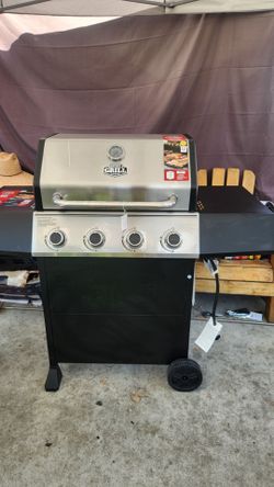 Expert Grill 4-Burner Propane Gas Grill with Side Shelves and Wheels,