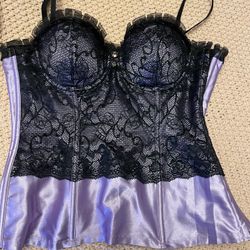 Fredericks Of Hollywood Corset - Medium- Purple- Perfect For Halloween Costume