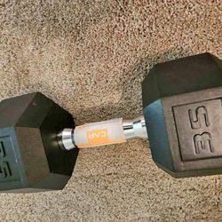 CAP 35lbs Rubber Coated Hex Dumbbell