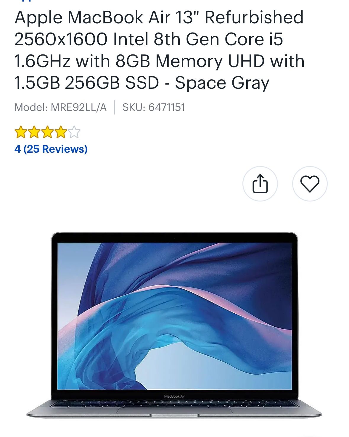 macbook air 13” refurbished