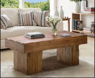 Farmhouse Coffee Table, 47 Inches Solid Wood Center Tables