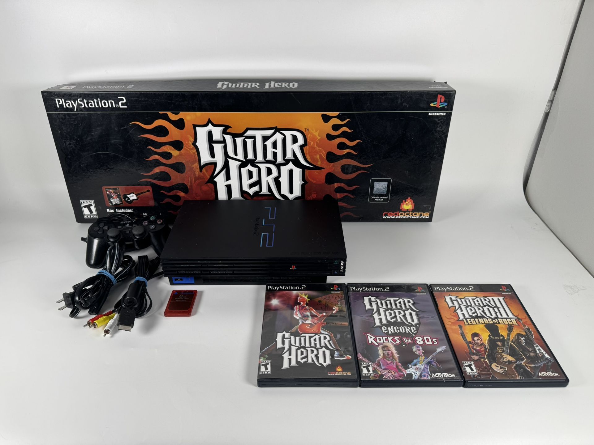 PS2 Console GUITAR HERO Bundle Playstation , Tested works!