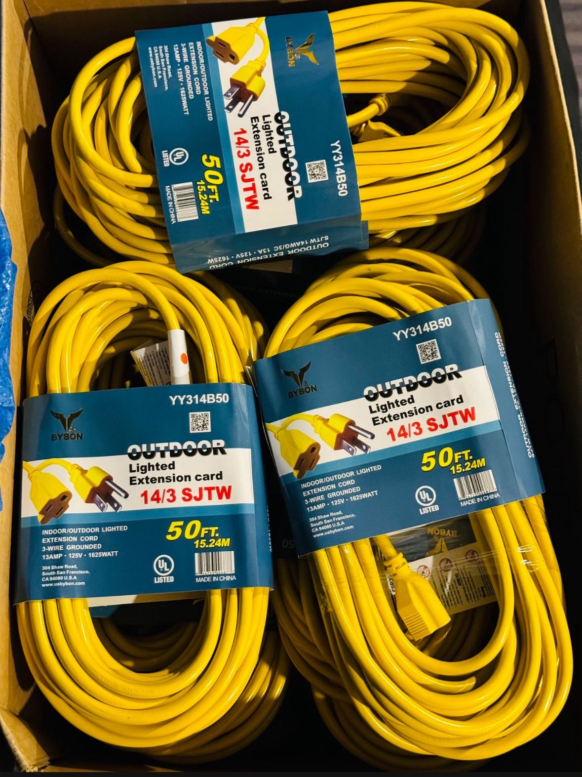 50 Ft 15.24m Outdoor & Indoor Extension Cord