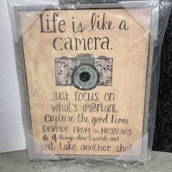 “Life is Like a Camera” Framed Inspirational Wall Art