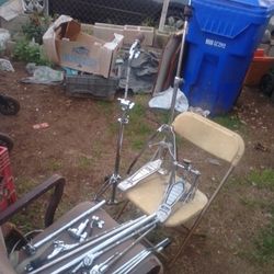 $60 FOR ALL!!! PEARL, TAMA  AND GIBRALTAR DRUM KIT HARDWARE. PEARL BASS DRUM KICK PEDAL, PEARL HI HAT STAND