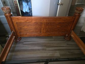Solid wood bed-frame.