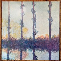 THE FOUR POPLARS French Oscar Claude Monet Fine Art Print Vintage Antique COA Certificate of Authenticity 1950’s Japan Printed Collectible France