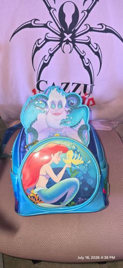Disney loungefly backpack little mermaid and ursula